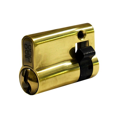 PROTECTOR Euro Half Cylinder with Fixed Cam LW4 Profile KA Polish Brass 45mm - PCS45-5P-KA-PB