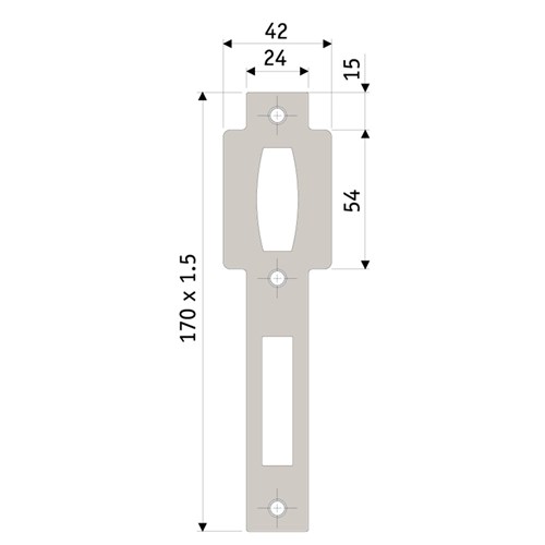 Protector 412 Series Euro Cylinder Roller Bolt Mortice Sash Strike Plate Satin Stainless Steel - 720-SP-SSF