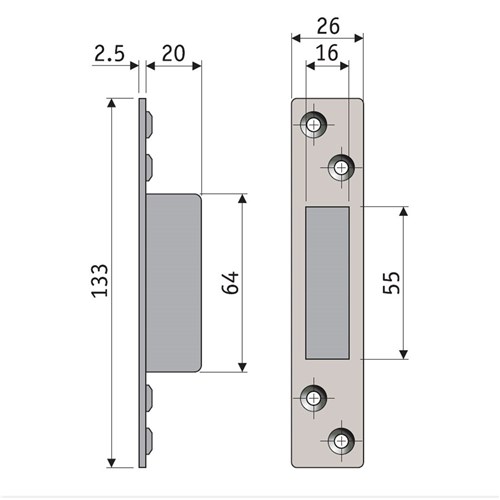 PROTECTOR 701 Series Accessory Pack Face & Strike Plate with screws Antique Bronze - 731-791-ACCP-ABH