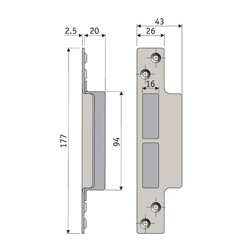 PROTECTOR 748/757 Series Accessory Pack Face & Strike Plate with Screws Satin Stainless Steel - 735-795-ACCP-SS