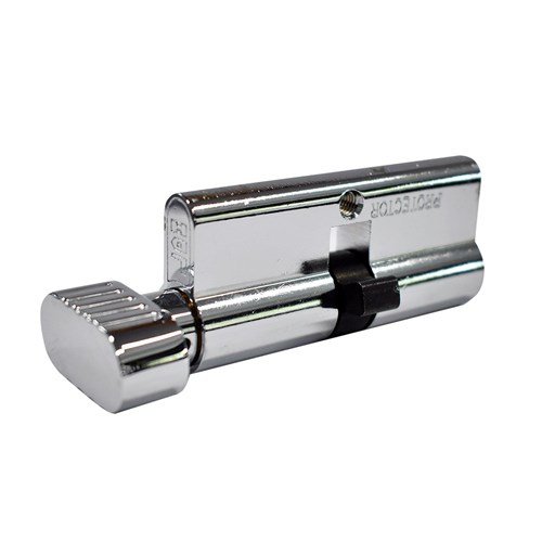 PROTECTOR Euro Privacy Cylinder with Fixed Cam Turn and Emergency Release Chrome Plate 70mm - PTE70-CP