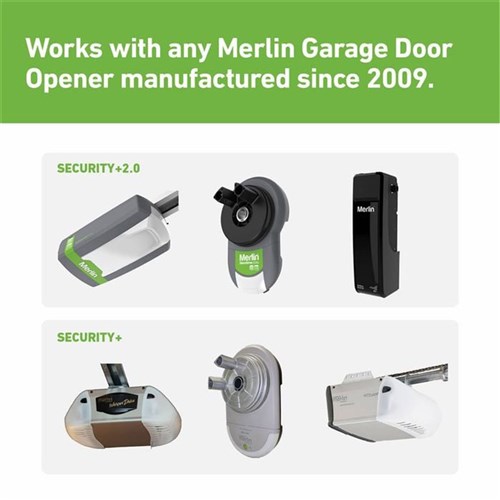 Merlin Garage Door Remote with 4 Buttons (Security+ 2.0 & Security+) Black/ Green - E975M