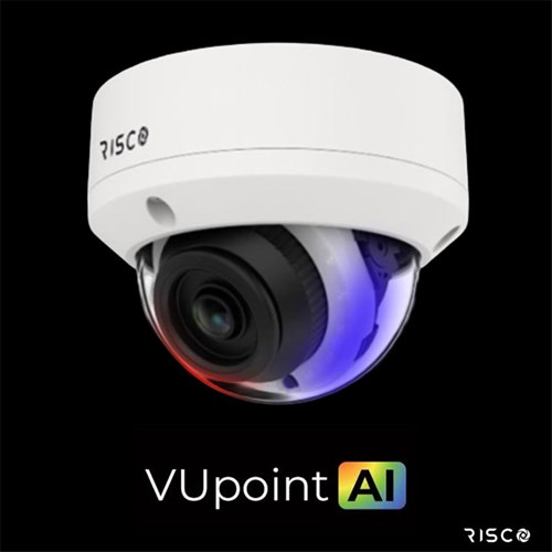 RISCO VUpoint AI 5MP PoE Active Deterrence Dome Camera with 2.8mm Fixed Lens, IP67 - RVCM32A330RA