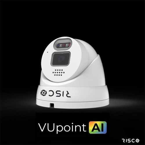 RISCO VUpoint AI 4MP PoE Active Deterrence Eyeball Camera with 2.8mm Fixed Lens, IP67 - RVCM72A300RA