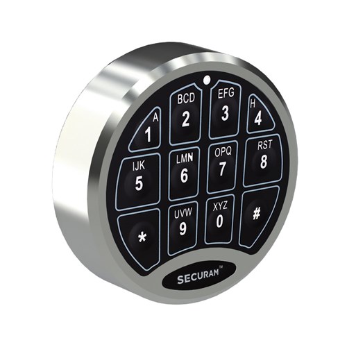 Securam Safelogic C10 Basic D-Drive Keypad Chrome With Spindle