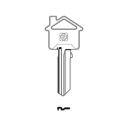 Silca LW4 Key Blank for Lockwood Cylinders with house shape LW4BB