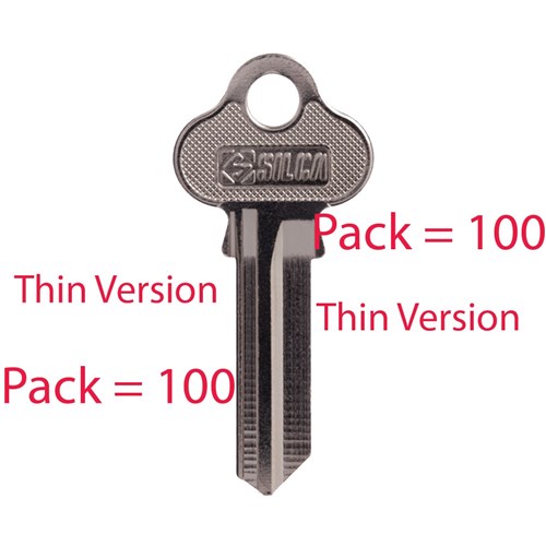 Silca Key Blank LW4 for Lockwood Household Locks 2.00mm Thin Version Pack of 100