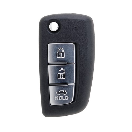 Silca Automotive Key and Remote Replacement Shell for Nissan with 3 Buttons and NSN14E Flip Blade