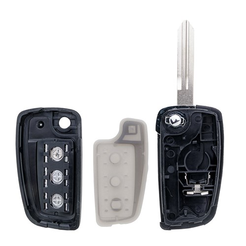 Silca Automotive Key and Remote Replacement Shell for Nissan with 3 Buttons and NSN14E Flip Blade