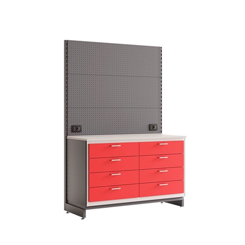 Silca Point Shop Display Unit Double Cabinet with Backing Board 4 Drawers Right, 4 Drawers Left 128cm - ASP3011