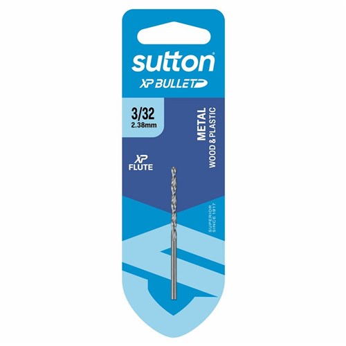 Sutton Silver Bullet Jobber Drill Bit HSS Carded 3/32