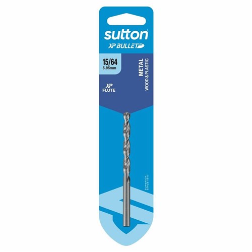 Sutton Silver Bullet Jobber Drill Bit HSS Carded 15/64