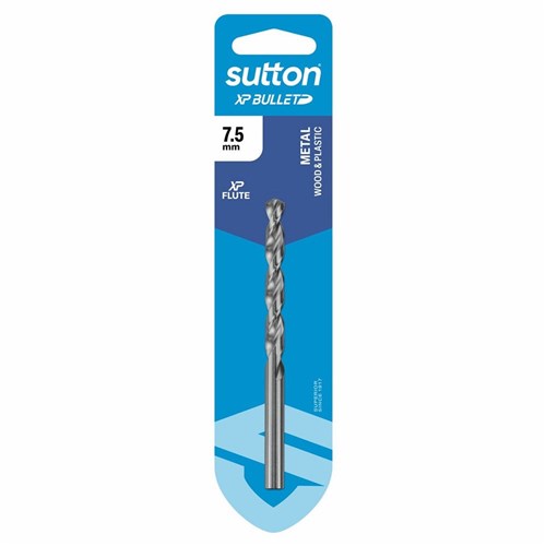 Sutton XP Bullet Jobber Drill D220 7.5mm HSS Carded  - D220H0750