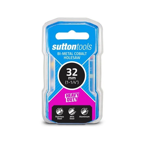 Sutton Bi-Metal Cobalt Holesaw, 32mm Cutting Depth, 32mm Diameter - H1250320
