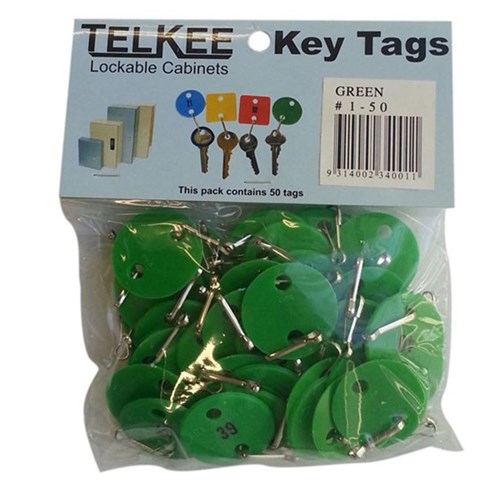 TELKEE KEY TAGS #1-50 GREEN ROUND, Telkee Accessories - LSC