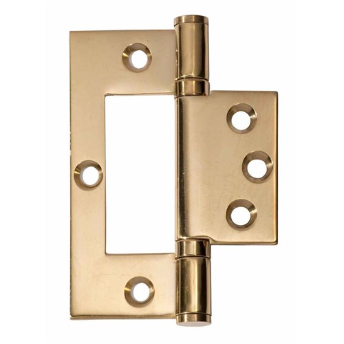 Tradco Hinge Hirline Polished Brass H100xW49xT2.5mm - 2497