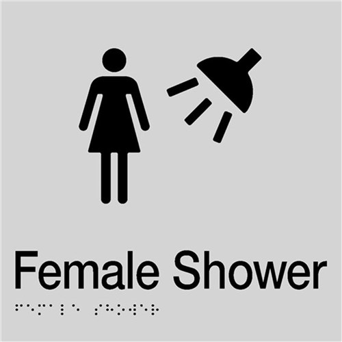 TTSM SIGN FEMALE SHOWER  SIL/BLK