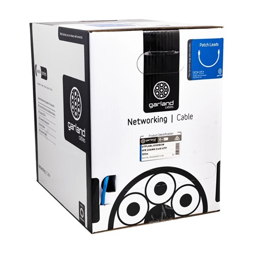 Garland CAT6 Blue U/UTP 24AWG PVC 305m Box - UTPL6BL305RBCW