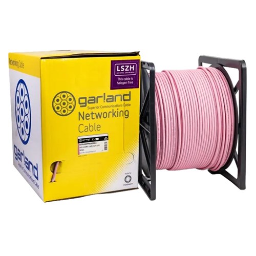 Garland Cat6 Pink UTP Low Smoke Zero Halogen 305m Box - UTPL6HFPK305RBB