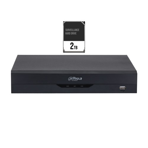 Dahua WizSense Series Penta-Brid 8 Channel XVR, 1 HDD Bay, installed with 2TB HDD - XVR5108HS-4KL-I3/2TB