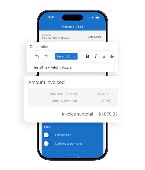 Simpro Software on phone