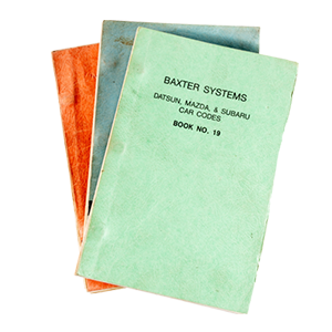 A collection of old Baxter Systems notebooks